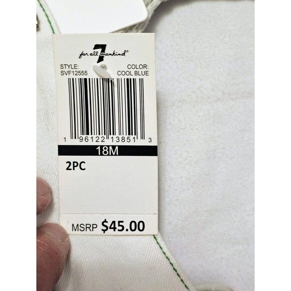 7 For All Mankind 2 Piece Denim Overalls And Flowered Top NWT 18M - Picture 10 of 10